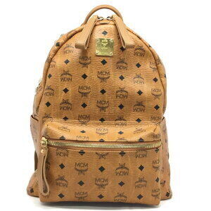 Sale MCM Studded Backpack Leather Brown
